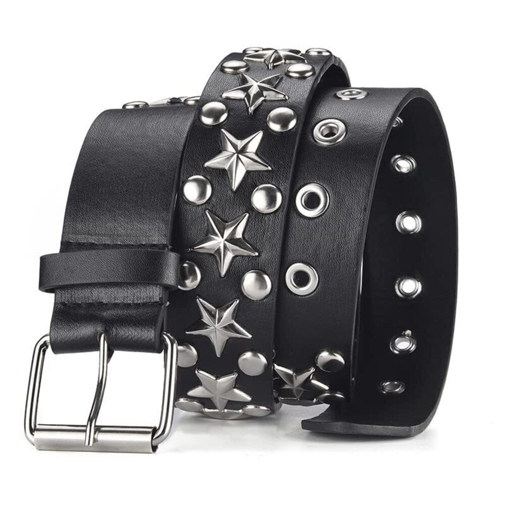 7886 Star Studded Belt Rivet Y2k Belts Women Punk Accessoriess Gothic Belt - Picture 2 of 5